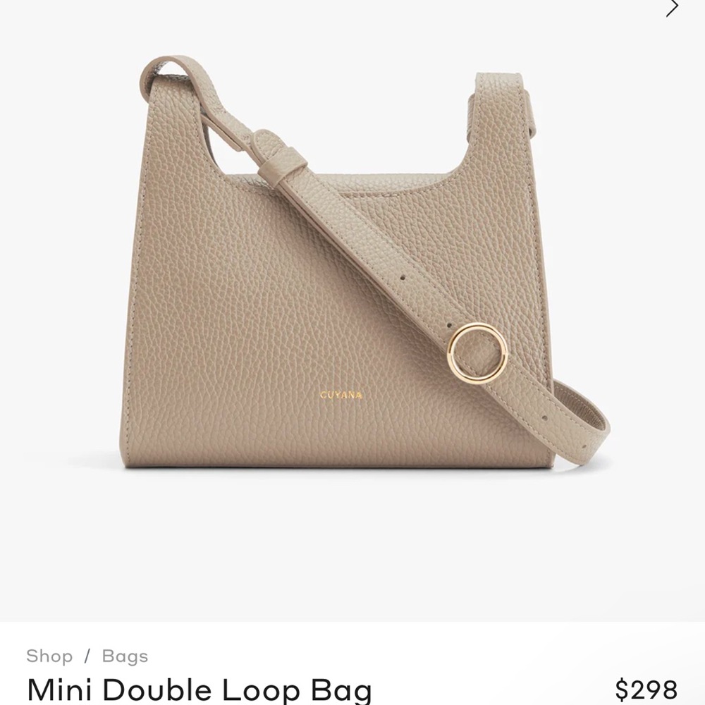 Cuyana Tan Crossbody Bag with Gold Hardware